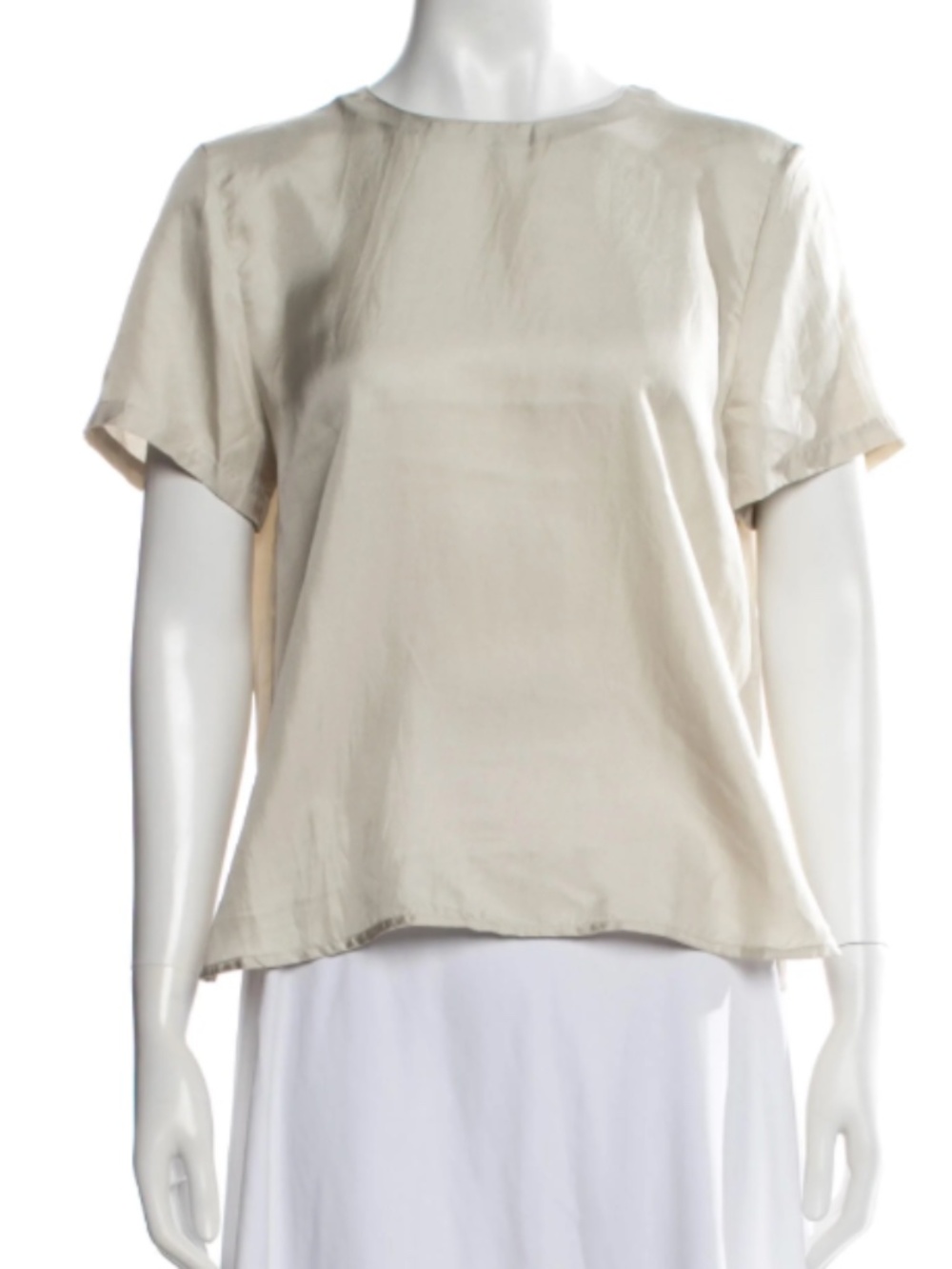 Rachel Comey Cream Silk Crew Neck Top Size 8